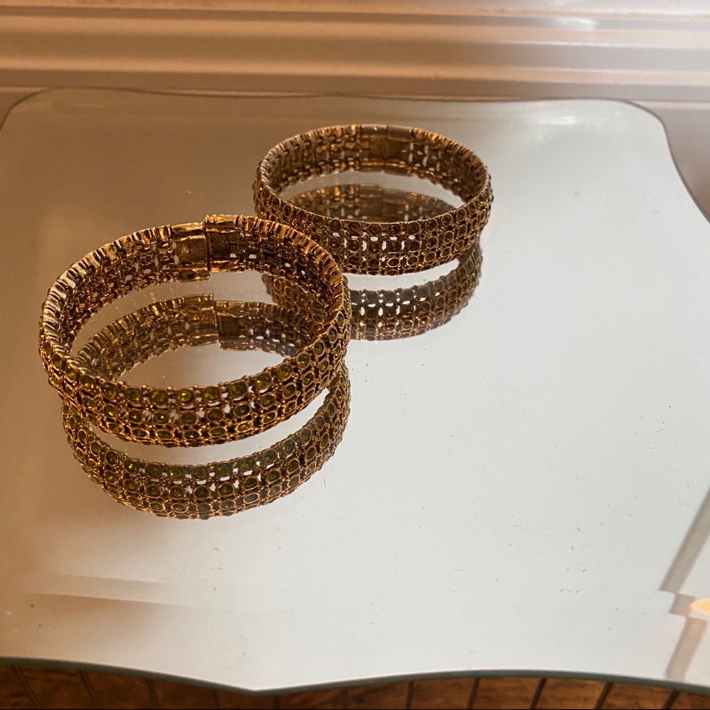 Pair of Gold Rhinestone Bracelets